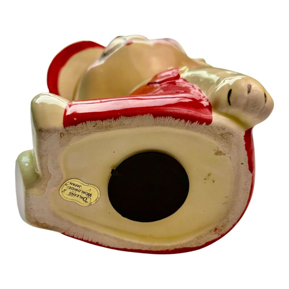 Cat Kitty Japan Coin Piggy Bank Vintage Ceramic Baseball Cap and Overalls 8in - Picture 5 of 11